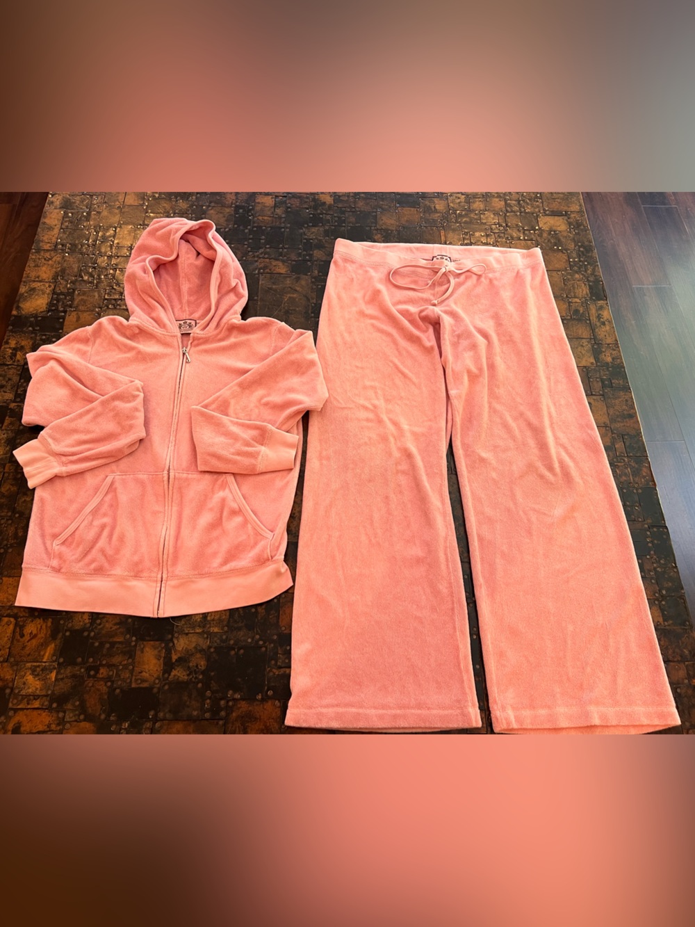 Juicy Couture Light Pink Zip Hoodie & Drawstring Track Pants